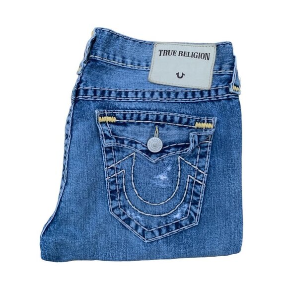 True Religion Jeans Size 33 RICKY FLAP T Blue - Picture 4 of 10